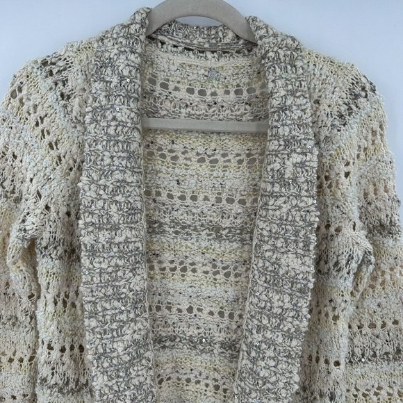 Knitted & Knotted Anthropologie Soubrette Marled Sequin‎ Chunky Cardigan Size S - Picture 3 of 8
